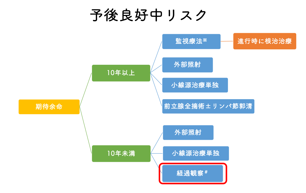 NCCN診療ガイドライン（2021年 version 4）に基づく予後良好中リスクにおける治療選択肢