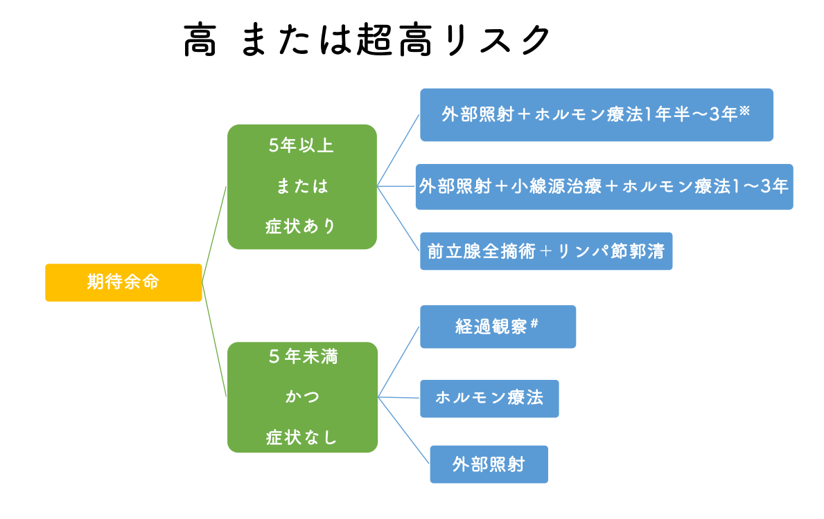 NCCN診療ガイドライン（2021年 version 4）に基づく高または超高リスクにおける治療選択肢